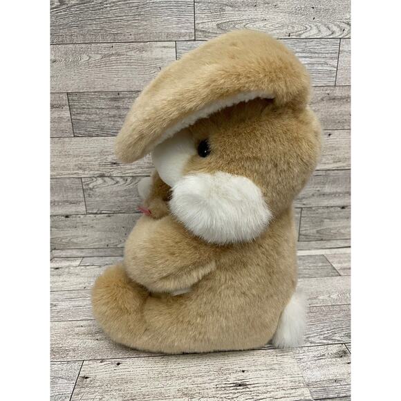 Walmart Bunny Rabbit Holding Baby Plush Stuffed Animal with Floppy Ears Lt Brown - Picture 4 of 10